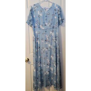 Women's Boho Floral V-Neck Maxi Dress Size XL Mother of the Bride/Groom